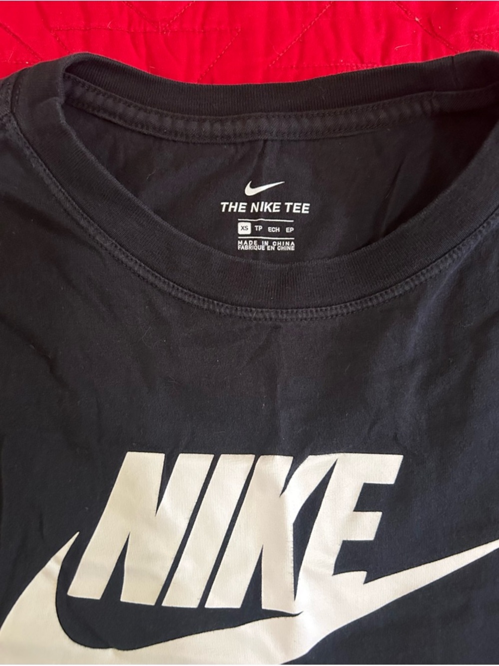 Nike Black Crop Top with White Swoosh Logo - Picture 2 of 2
